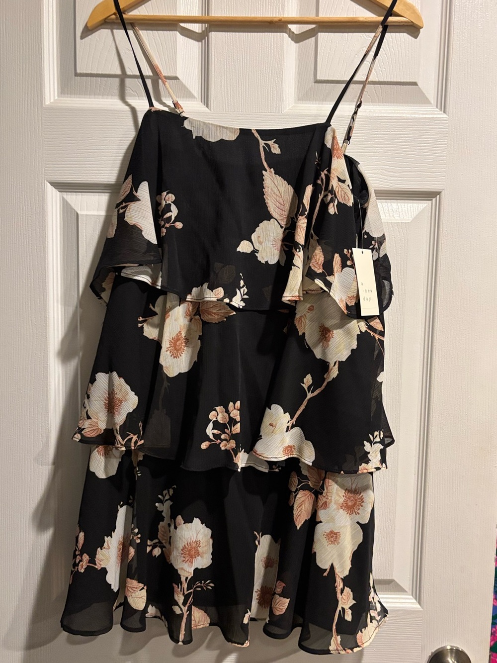 Black Floral Tiered Ruffle Sundress